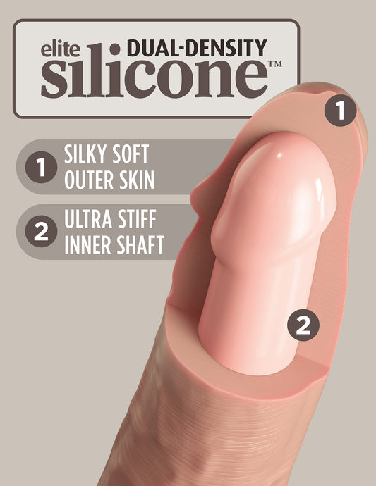 King Cock Elite 9 Inch Vibrating Silicone Dual  Density Cock With Remote - Light PD5779-21 King Cock Elite 9 Inch Vibrating Silicone Dual  Density Cock With Remote - Light PD5779-21