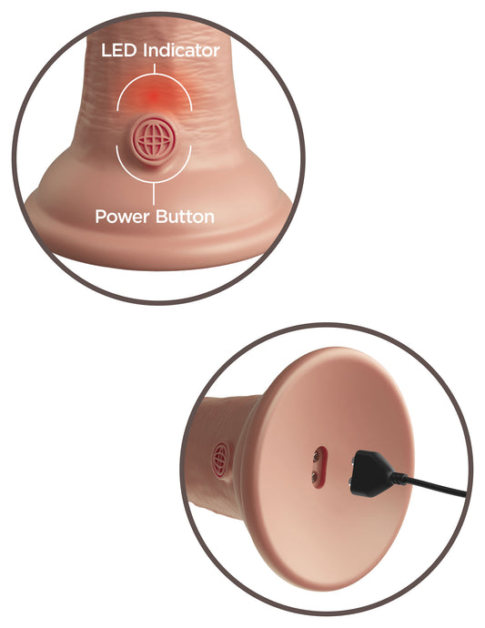 King Cock Elite 8 Inch Vibrating Silicone Dual  Density Cock - Light PD5778-21 King Cock Elite 8 Inch Vibrating Silicone Dual  Density Cock - Light PD5778-21