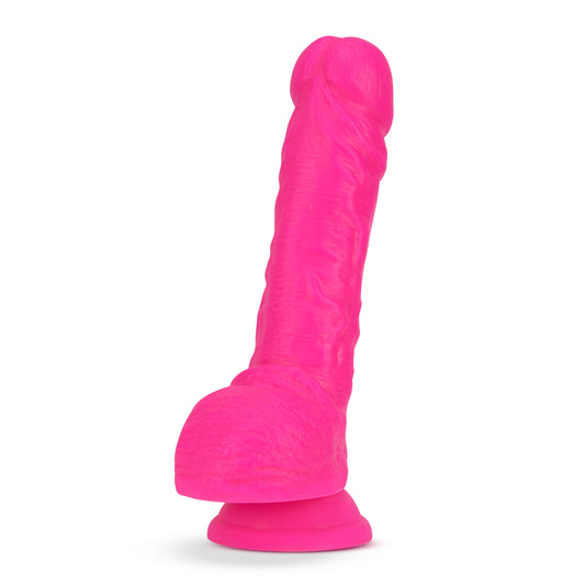 Neo Elite - 9 Inch Silicone Dual Density Cock With Balls - Neon Pink BL-75800 Neo Elite - 9 Inch Silicone Dual Density Cock With Balls - Neon Pink BL-75800
