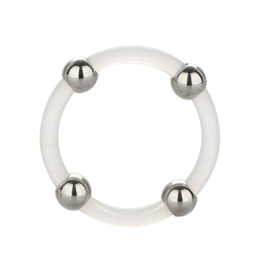 Steel Beaded Silicone Ring - Large SE1437102 Steel Beaded Silicone Ring - Large SE1437102