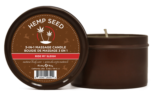 Hemp Seed 3-in-1 Massage Candle Ride My Sleigh  6oz/ 170 G EB-HSCH021C Hemp Seed 3-in-1 Massage Candle Ride My Sleigh  6oz/ 170 G EB-HSCH021C
