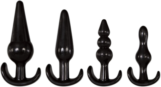 4 Piece Anal Plug Kit - Black AE-WF-4944-2 4 Piece Anal Plug Kit - Black AE-WF-4944-2