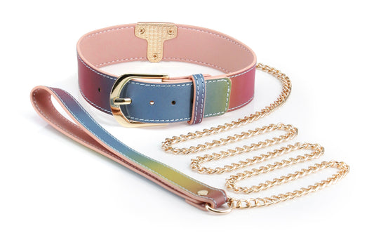 Spectra Bondage - Collar and Leash - Rainbow NSN-1311-02 Spectra Bondage - Collar and Leash - Rainbow NSN-1311-02