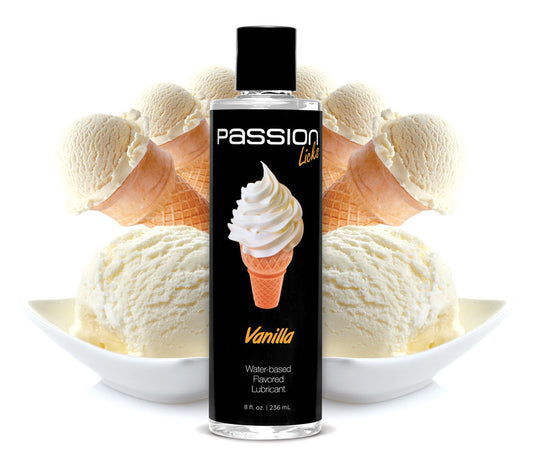 Passion Licks Vanilla Water Based Flavored Lubricant - 8 Oz PL-AE805-VANILLA Passion Licks Vanilla Water Based Flavored Lubricant - 8 Oz PL-AE805-VANILLA