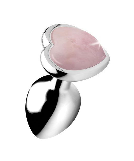 Rose Quartz Heart Anal Plug -Small BTYS-AG751-SML Rose Quartz Heart Anal Plug -Small BTYS-AG751-SML