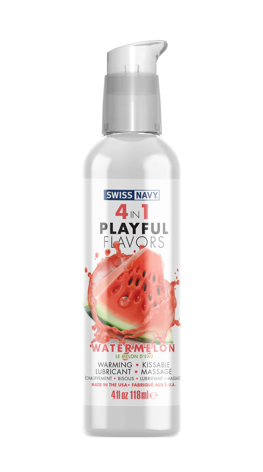 Swiss Navy 4-in-1 Playful Flavors - Watermelon 4 Oz MD-SN4N1FWM4 Swiss Navy 4-in-1 Playful Flavors - Watermelon 4 Oz MD-SN4N1FWM4