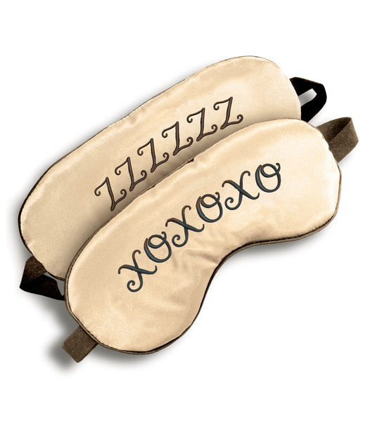 The 9's Xoxo/zzz Satin Blindfold - Black/gold ICB2637-2 The 9's Xoxo/zzz Satin Blindfold - Black/gold ICB2637-2