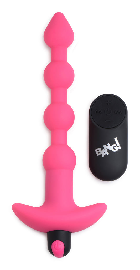 Bang - Vibrating Silicone Anal Beads and Remote Control - Pink BNG-AG614-PNK Bang - Vibrating Silicone Anal Beads and Remote Control - Pink BNG-AG614-PNK