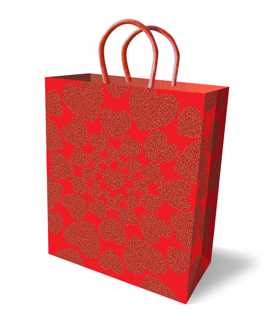 Glitter Heart Gift Bag - Red LG-LGP026 Glitter Heart Gift Bag - Red LG-LGP026