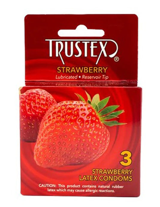 Trustex Flavored Lubricated Condoms - 3 Pack - Strawberry AL-4015 Trustex Flavored Lubricated Condoms - 3 Pack - Strawberry AL-4015