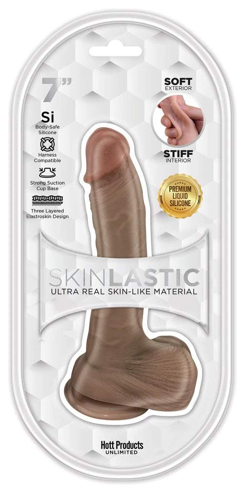 Skinsations - Skinlastic - Sliding Skin Dildo -   7-Inch With Suction Base HP3368 Skinsations - Skinlastic - Sliding Skin Dildo -   7-Inch With Suction Base HP3368