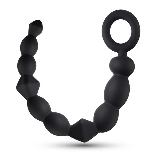 Anal Adventures Platinum - Silicone Beginner Anal  Beads - Black BL-23945 Anal Adventures Platinum - Silicone Beginner Anal  Beads - Black BL-23945
