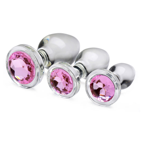 Pink Gem Glass Anal Plug Set BTYS-AG431 Pink Gem Glass Anal Plug Set BTYS-AG431