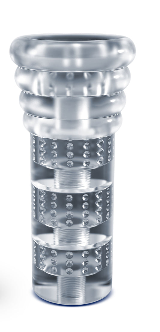 Rize - Luz - Glow in the Dark Self- Lubricating  Stroker - Clear BL-06519 Rize - Luz - Glow in the Dark Self- Lubricating  Stroker - Clear BL-06519