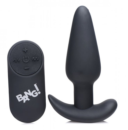 21x Silicone Butt Plug With Remote - Black BNG-AG563-BLK 21x Silicone Butt Plug With Remote - Black BNG-AG563-BLK