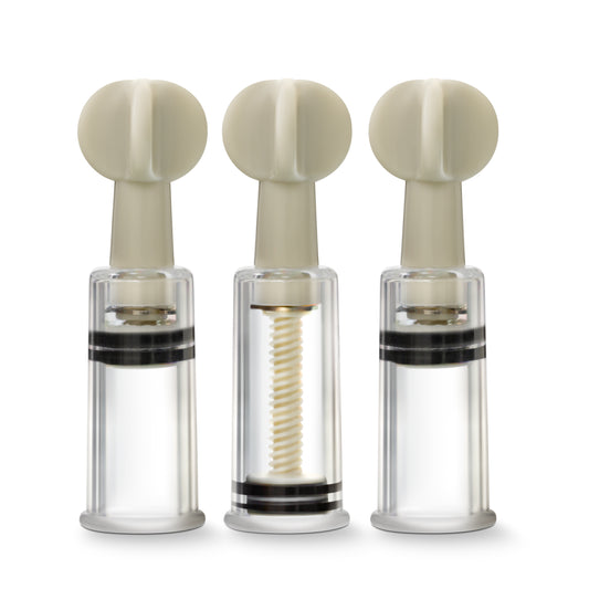 Temptasia - Clit and Nipple Twist Suckers - Set of 3 - Clear BL-39991 Temptasia - Clit and Nipple Twist Suckers - Set of 3 - Clear BL-39991