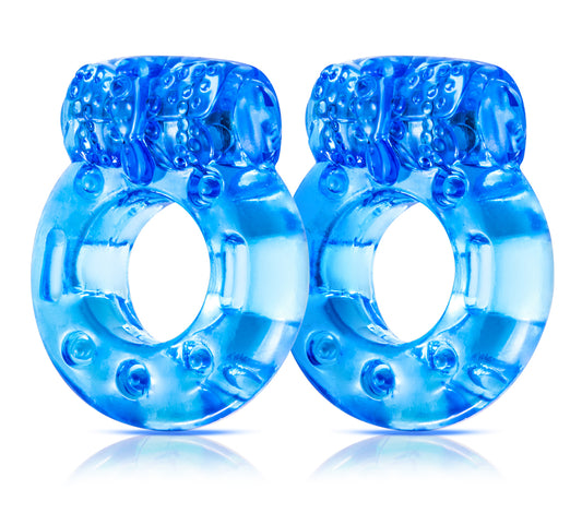 Stay Hard - Vibrating Cock Rings - 2 Pack - Blue BL-30402 Stay Hard - Vibrating Cock Rings - 2 Pack - Blue BL-30402