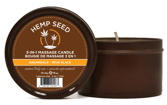 Hemp Seed 3-in-1 Massage Candle - Dreamsicle - 6 Oz. EB-HSC006 Hemp Seed 3-in-1 Massage Candle - Dreamsicle - 6 Oz. EB-HSC006
