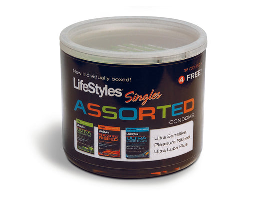 Lifestyles Assorted Singles - 40 Count Jar LSJAR675 Lifestyles Assorted Singles - 40 Count Jar LSJAR675