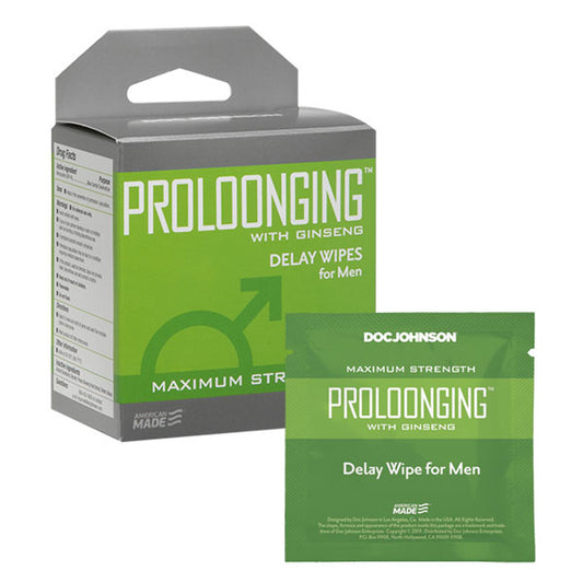 Proloonging With Ginseng - Delay Wipes for Men -  10 Pack DJ1310-25-BX Proloonging With Ginseng - Delay Wipes for Men -  10 Pack DJ1310-25-BX