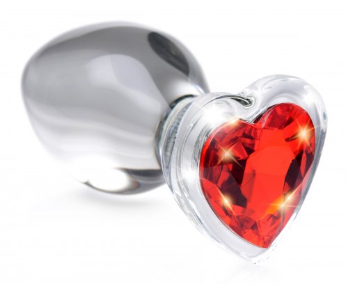 Red Heart Gem Glass Anal Plug - Large BTYS-AG432-LRG Red Heart Gem Glass Anal Plug - Large BTYS-AG432-LRG