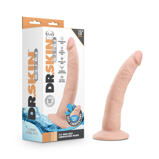Dr. Skin Glide - 7.5 Inch Self Lubricating Dildo - Vanilla BL-12724 Dr. Skin Glide - 7.5 Inch Self Lubricating Dildo - Vanilla BL-12724