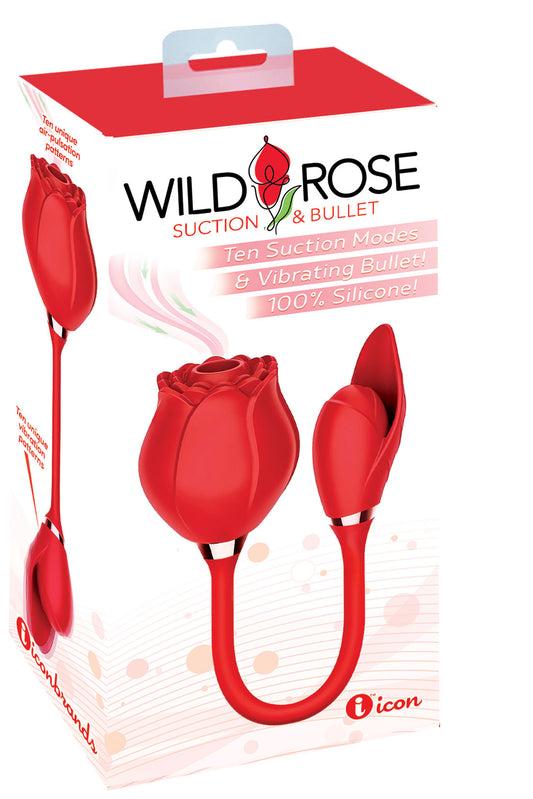 Wild Rose Suction and Bullet - Red IC1703 Wild Rose Suction and Bullet - Red IC1703