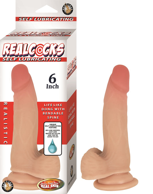 Realcocks Self Lubricating Dong - 6 Inch - Flesh NW2933 Realcocks Self Lubricating Dong - 6 Inch - Flesh NW2933
