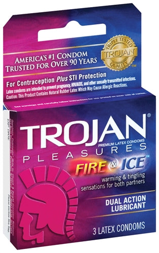 Trojan Fire and Ice Dual Action Lubricated Condoms - 3 Pack TJ96003 Trojan Fire and Ice Dual Action Lubricated Condoms - 3 Pack TJ96003