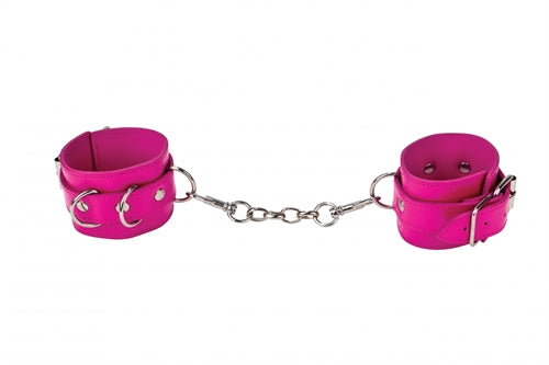 Leather Cuffs for Hands and Ankles - Pink OU-OU048PNK Leather Cuffs for Hands and Ankles - Pink OU-OU048PNK