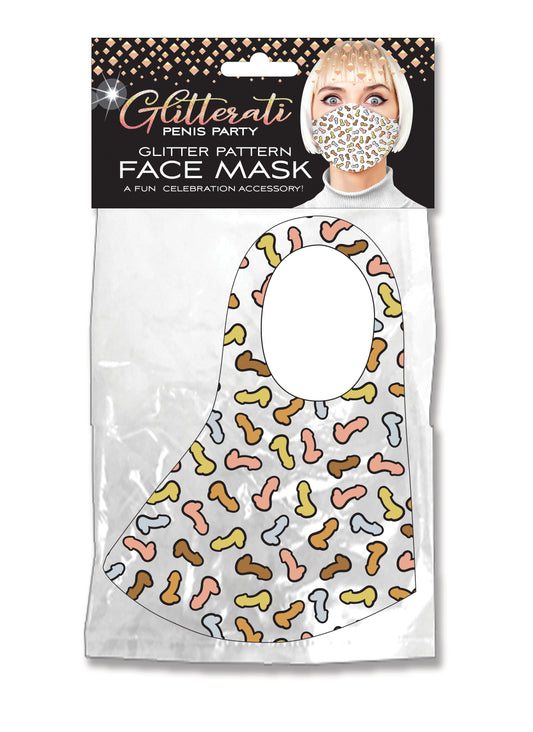 Glitterati Penis Party Glitter Pattern Face Mask CP-1035 Glitterati Penis Party Glitter Pattern Face Mask CP-1035