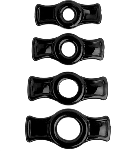 Titanmen Cock Ring Set - Black DJ3503-05 Titanmen Cock Ring Set - Black DJ3503-05