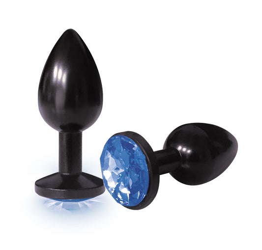 The 9's the Silver Starter Anodized Bejeweled Stainless Steel Plug - Cobalt ICB2613-2 The 9's the Silver Starter Anodized Bejeweled Stainless Steel Plug - Cobalt ICB2613-2