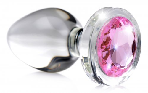 Pink Gem Glass Anal Plug - Large BTYS-AG430-LRG Pink Gem Glass Anal Plug - Large BTYS-AG430-LRG
