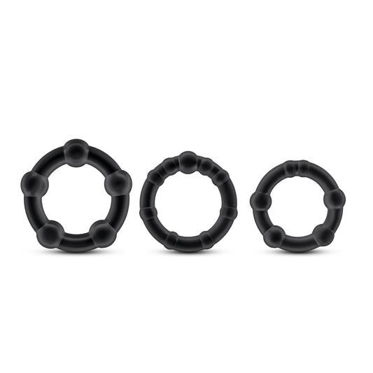 Stay Hard - Beaded Cock Rings - 3 Pack - Black BL-00015 Stay Hard - Beaded Cock Rings - 3 Pack - Black BL-00015