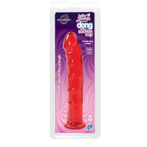 Jelly Jewels - Dong With Suction Cup - Red DJ7012-01 Jelly Jewels - Dong With Suction Cup - Red DJ7012-01
