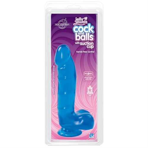 Jelly Jewels - Cock and Balls With Suction Cup - Blue DJ7013-02 Jelly Jewels - Cock and Balls With Suction Cup - Blue DJ7013-02
