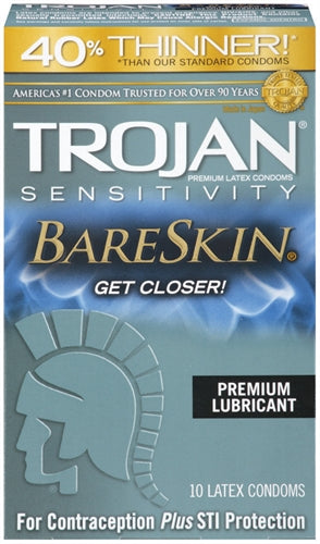Trojan Sensitivity Bareskin Lubricated Condoms - 10 Pack TJ92674 Trojan Sensitivity Bareskin Lubricated Condoms - 10 Pack TJ92674