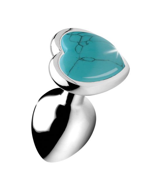 Turquoise Heart Anal Plug - Small BTYS-AG752-SML Turquoise Heart Anal Plug - Small BTYS-AG752-SML