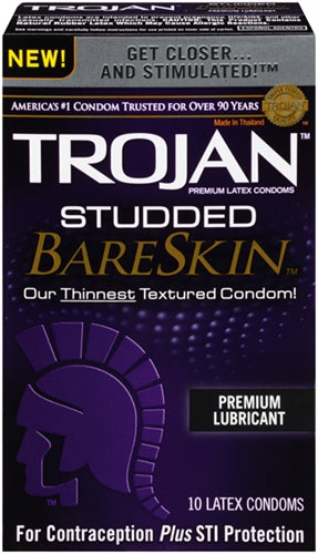 Trojan Studded Bareskin - 10 Pack PM22889 Trojan Studded Bareskin - 10 Pack PM22889