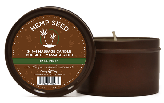 Hemp Seed 3-in-1 Massage Candle Cabin Fever 6oz/  170 G EB-HSCH021A Hemp Seed 3-in-1 Massage Candle Cabin Fever 6oz/  170 G EB-HSCH021A