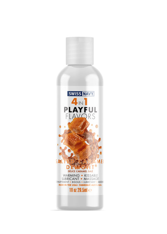 Swiss Navy 4-in-1 Playful Flavors - Salted Caramel Delight - 1 Fl. Oz. MD-SN4N1FSCD1 Swiss Navy 4-in-1 Playful Flavors - Salted Caramel Delight - 1 Fl. Oz. MD-SN4N1FSCD1