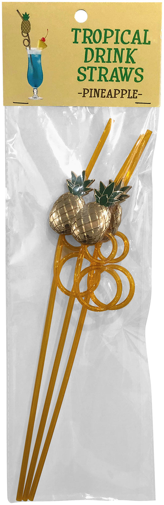Tropical Drinking Straws - Pineapple - 3 Pack KG-NVD96 Tropical Drinking Straws - Pineapple - 3 Pack KG-NVD96