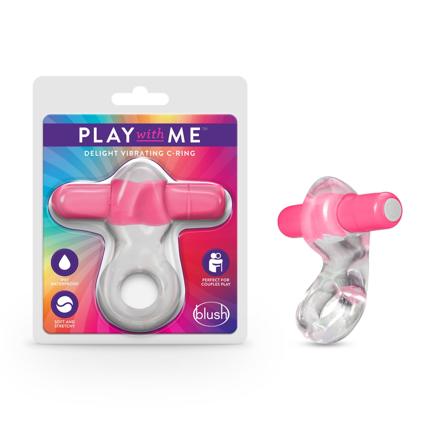 Play With Me Delight Vibrating C-Ring - Pink BL-74300