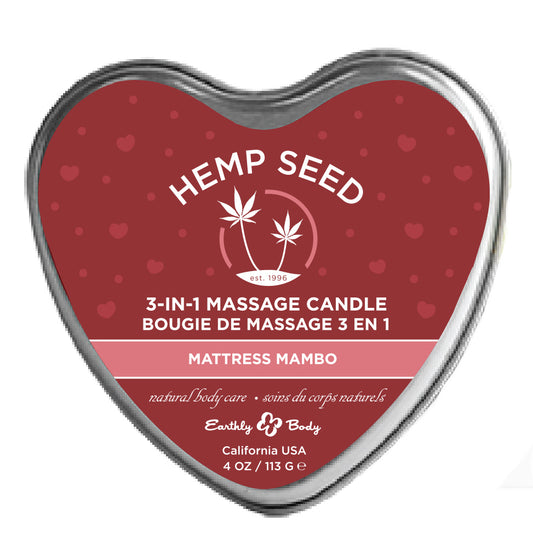 Hemp Seed 3-in-1 Massage Candle - Mattress Mambo  Mattress Mambo - 4oz EB-HSCV022C Hemp Seed 3-in-1 Massage Candle - Mattress Mambo  Mattress Mambo - 4oz EB-HSCV022C