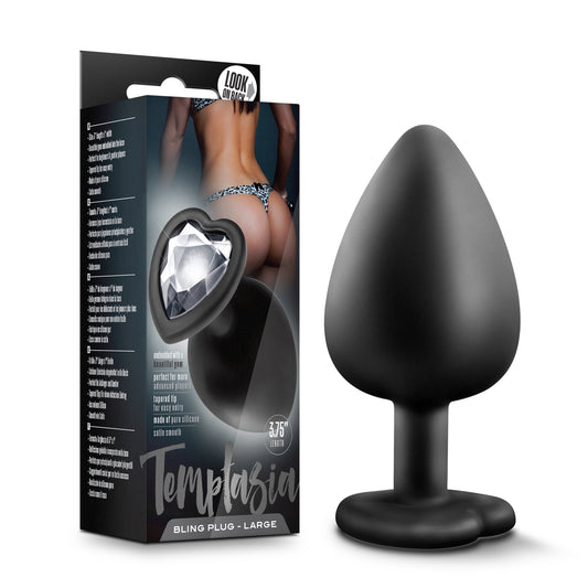 Temptasia - Bling Plug - Large - Black BL-95855 Temptasia - Bling Plug - Large - Black BL-95855