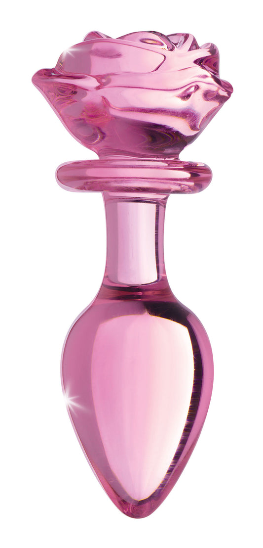 Pink Rose Glass Anal Plug - Large BTYS-AG650-LRG Pink Rose Glass Anal Plug - Large BTYS-AG650-LRG