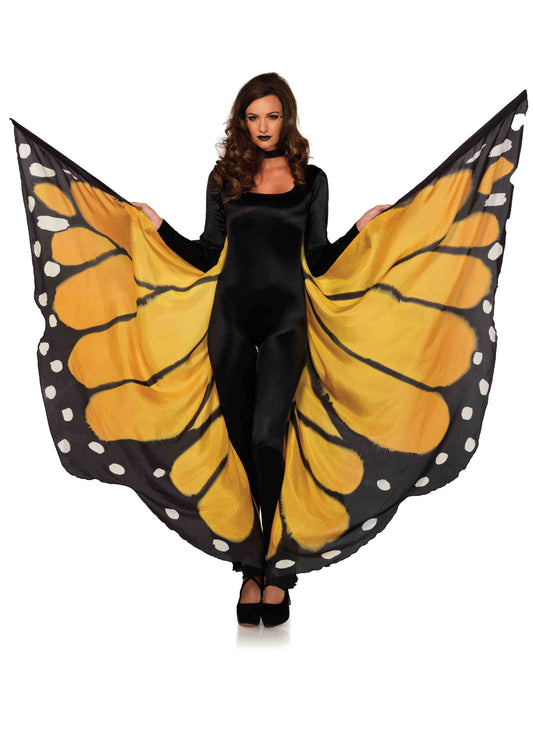 Festival Butterfly Wing Halter Cape - Orange/  - One Size - Black LA-A2782 Festival Butterfly Wing Halter Cape - Orange/  - One Size - Black LA-A2782