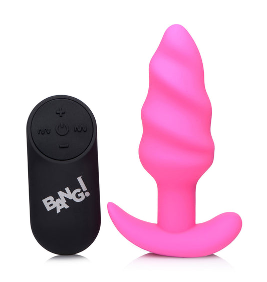 21x Silicone Swirl Plug With Remote - Pink BNG-AG564-PNK 21x Silicone Swirl Plug With Remote - Pink BNG-AG564-PNK