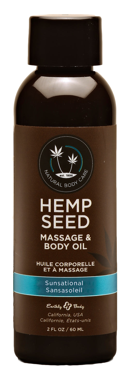 Hemp Seed Massage and Body Oil - Sunsational 2 Fl. Oz/ 60ml EB-MAS246 Hemp Seed Massage and Body Oil - Sunsational 2 Fl. Oz/ 60ml EB-MAS246